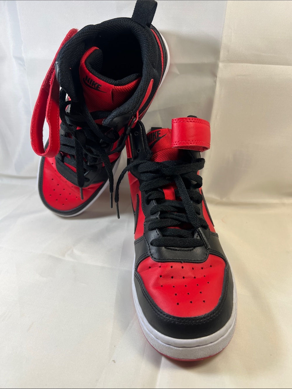 Nike Kids Red and Black High-Top Sneakers